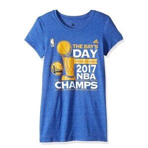 Adidas NBA 4 Her Golden State Warriors Womens 2017 Champs The Bays Day Blue M